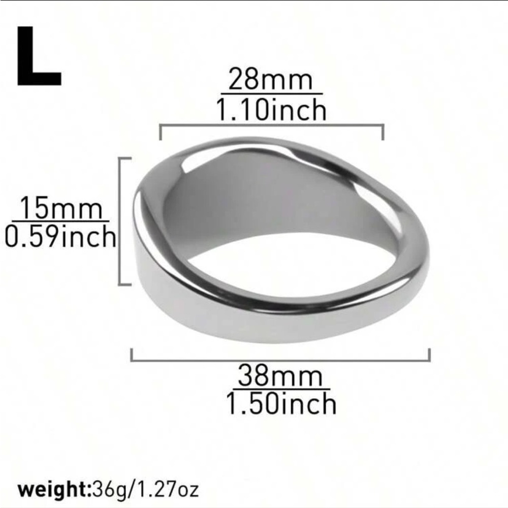 Men’s Stainless Steel Glans Ring - 28mm